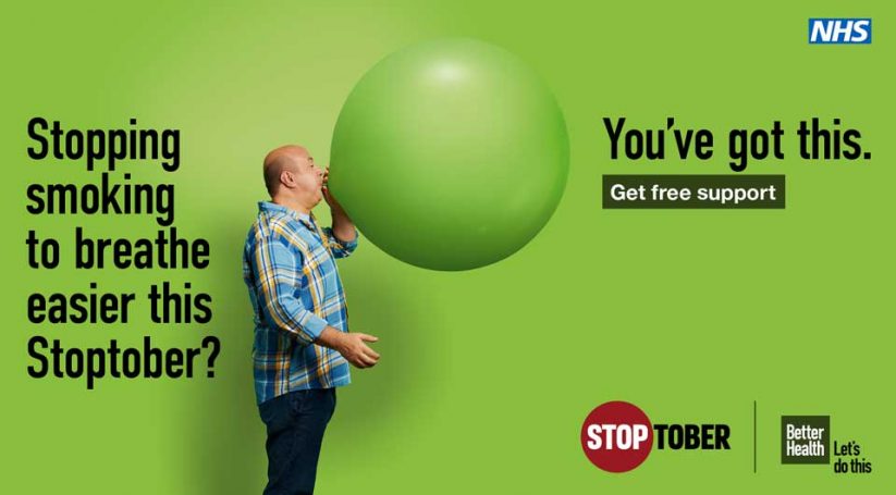 Stoptober 戒煙活動宣傳圖,電子煙取代紙煙的健康選擇